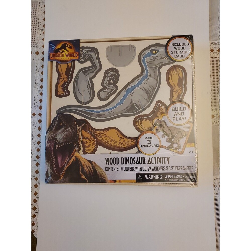 Tara Toys Jurassic World Dominion: Wood Dinosaur Activity Set With Wood Box NEW